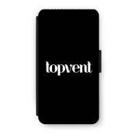 Topvent Zwart: iPhone XS Flip Hoesje