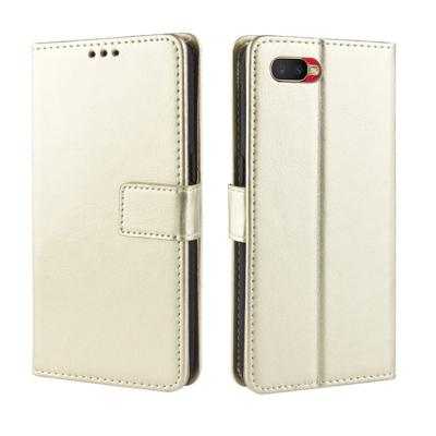 Voor oppo Reno een retro Crazy Horse textuur horizontale Flip lederen draagtas met houder & kaartsleuven & fotolijstjes (goud)