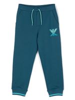 Emporio Armani Kids pantalon de jogging fuselé à logo imprimé - Bleu