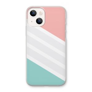 Strepen pastel: iPhone 13 mini Transparant Hoesje