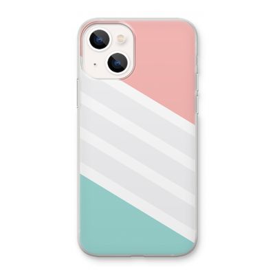 Strepen pastel: iPhone 13 mini Transparant Hoesje