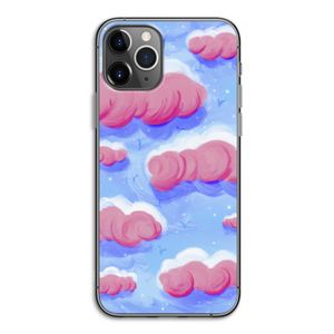 Roze wolken met vogels: iPhone 11 Pro Transparant Hoesje