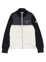 Moncler Enfant doudoune à logo imprimé - Bleu