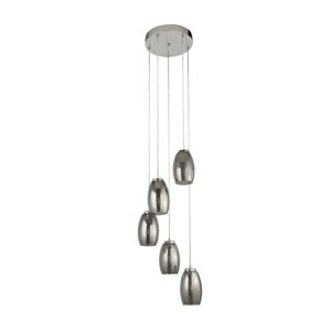 Searchlight 5-lichts vide hanglampCyclone chroom met smoke - 97291-5SM