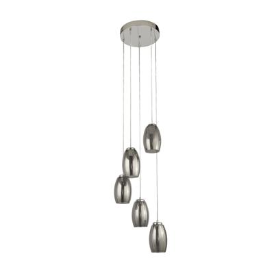 Searchlight 5-lichts vide hanglampCyclone chroom met smoke - 97291-5SM