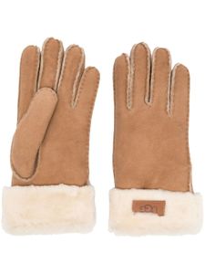 UGG gants en daim à patch logo - Tons neutres