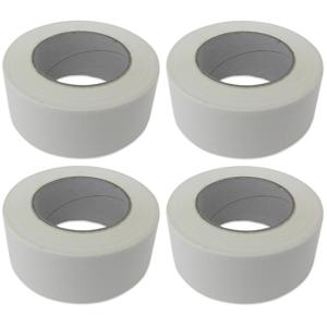 Ducttape rol - 4x - wit - 50mm x 50 meter - klussentape - stevig plakband