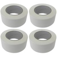 Ducttape rol - 4x - wit - 50mm x 50 meter - klussentape - stevig plakband