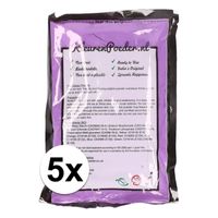 5x Holi poeder paars 100 gram   -