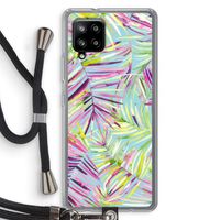Tropical Palms Blue: Samsung Galaxy A42 5G Transparant Hoesje met koord