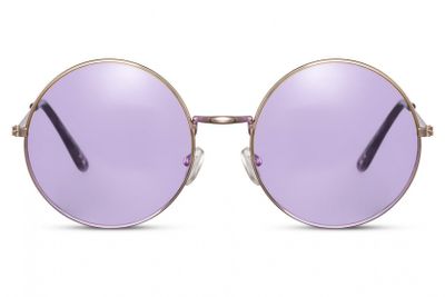 CWI zonnebril rond volledig omrand cat. 3 goud/paars CWI zonnebril rond volledig omrand cat. 3 goud/paars