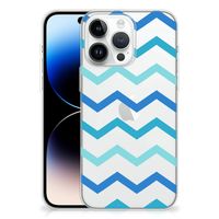 iPhone 14 Pro Max TPU bumper Zigzag Blauw - thumbnail