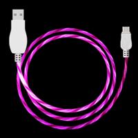 Onder leiding van vloeiende licht 1m USB A Type-C Data Sync kabel kosten voor Galaxy Huawei Xiaomi LG HTC en andere slimme Phones(Magenta)