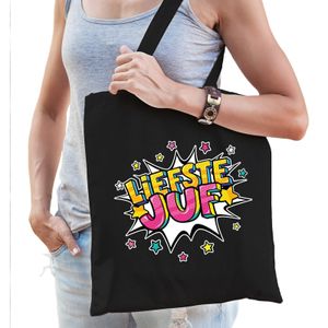 Liefste juf cadeau tas zwart voor dames   -