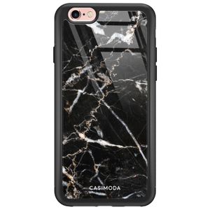 iPhone 6/6s glazen hardcase - Marmer zwart