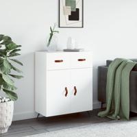 Dressoir 69,5x34x90 cm bewerkt hout wit - thumbnail