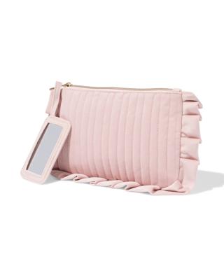 051 Make-up Tas 21x14cm Velours Roze