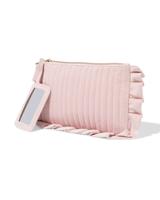 051 Make-up Tas 21x14cm Velours Roze