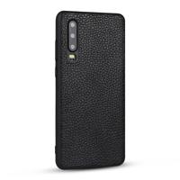 Voor Huawei P30 Litchi patroon lederen anti-Falling TPU mobiele telefoon shell beschermende case (zwart)