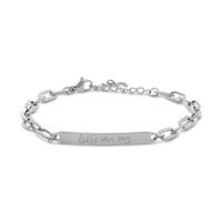 Gepersonaliseerde handschrift bar armbanden - Stainless steel - Zilver - Oval chain ( € 36,95 )