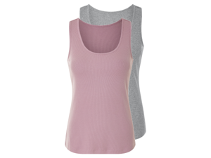 esmara 2 Dames tops (Grijs/lichtroze, L (44/46))