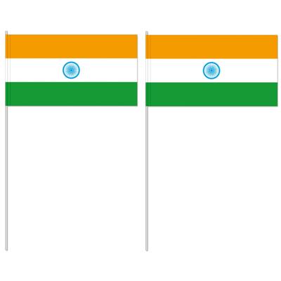 Zwaaivlaggetjes India - 50x - papier - 12x24 cm - vlag op stokje - feest