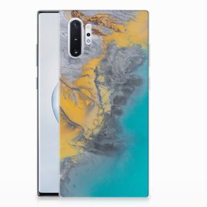 Samsung Galaxy Note 10 Plus TPU Siliconen Hoesje Marble Blue Gold