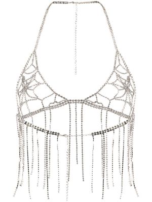 Loulou haut à bonnet triangulaire orné de cristal - Argent