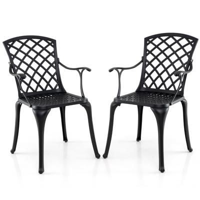 Set van 2 Multifunctionele Terrasstoelen Metalen Buiten Eetkamerstoelen Stevige Buitenfauteuil 66 x 57 x 94 cm