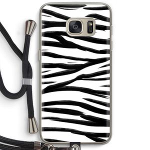 Zebra pattern: Samsung Galaxy S7 Transparant Hoesje met koord