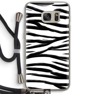 Zebra pattern: Samsung Galaxy S7 Transparant Hoesje met koord