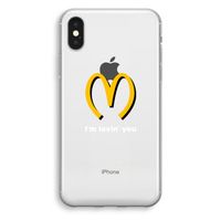 I'm lovin' you: iPhone XS Transparant Hoesje