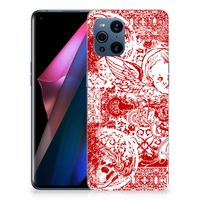 Silicone Back Case OPPO Find X3 | X3 Pro Angel Skull Rood - thumbnail