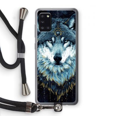 Darkness Wolf: Samsung Galaxy A31 Transparant Hoesje met koord
