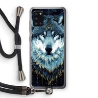 Darkness Wolf: Samsung Galaxy A31 Transparant Hoesje met koord