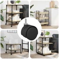 VidaXL Wielen 12 pcs zwart 40,1 x 37,8 mm pp en ijzer