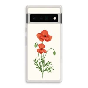 Red poppy: Google Pixel 6 Pro Transparant Hoesje