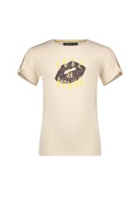 Like Flo zomer t-shirt meisjes - creme - slub, embroiderie - Elodie