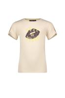 Like Flo zomer t-shirt meisjes - creme - slub, embroiderie - Elodie