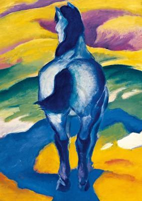 Kunstdruk Franz Marc - Blaues Pferd II 21x29.7cm