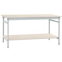 Manuflex BB5207.7035 Compleet bijzettafel basis stationair met kunststof plaat + legplank, bxdxh: 750 x 500 x 780 mm Grijs-wit (RAL 7035)