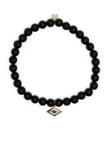 Sydney Evan bracelet Groovy Eye en or 14 ct à perles - Noir