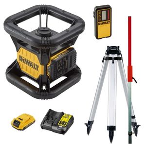 DeWalt DCE074D1R-SET - 18V XR Volautomatische roterende laser (Indoor) | rode laser + statief en meetlat - DCE074D1R-SET