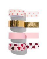 HEMA Washi Tapes 5mx1.5cm Hartjes - 4 Stuks