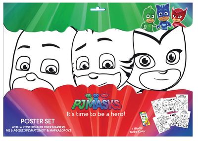 Diakakis posterset PJ Masks junior 31 x 42,5 cm papier 12-delig Diakakis posterset PJ Masks junior 31 x 42,5 cm papier 12-delig