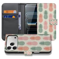 Apple iPhone 17 Pro Max | Book Cover | Ananas Roze Rood Groen Met Pasjes