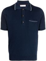 Brunello Cucinelli polo nervuré à manches courtes - Bleu