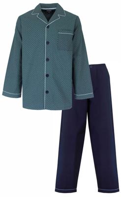 Paul Hopkins heren pyjama doorknoop - Knoopsluiting - Petrol