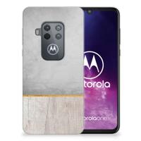 Motorola One Zoom | Bumper Hoesje | Wood Concrete