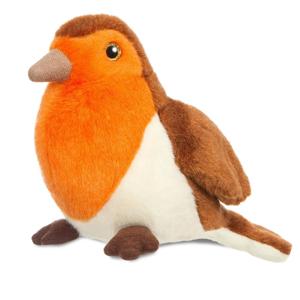 Auroa Pluche roodborstje vogel knuffeldier - vogel - 20 cm - Dieren knuffels - cadeau